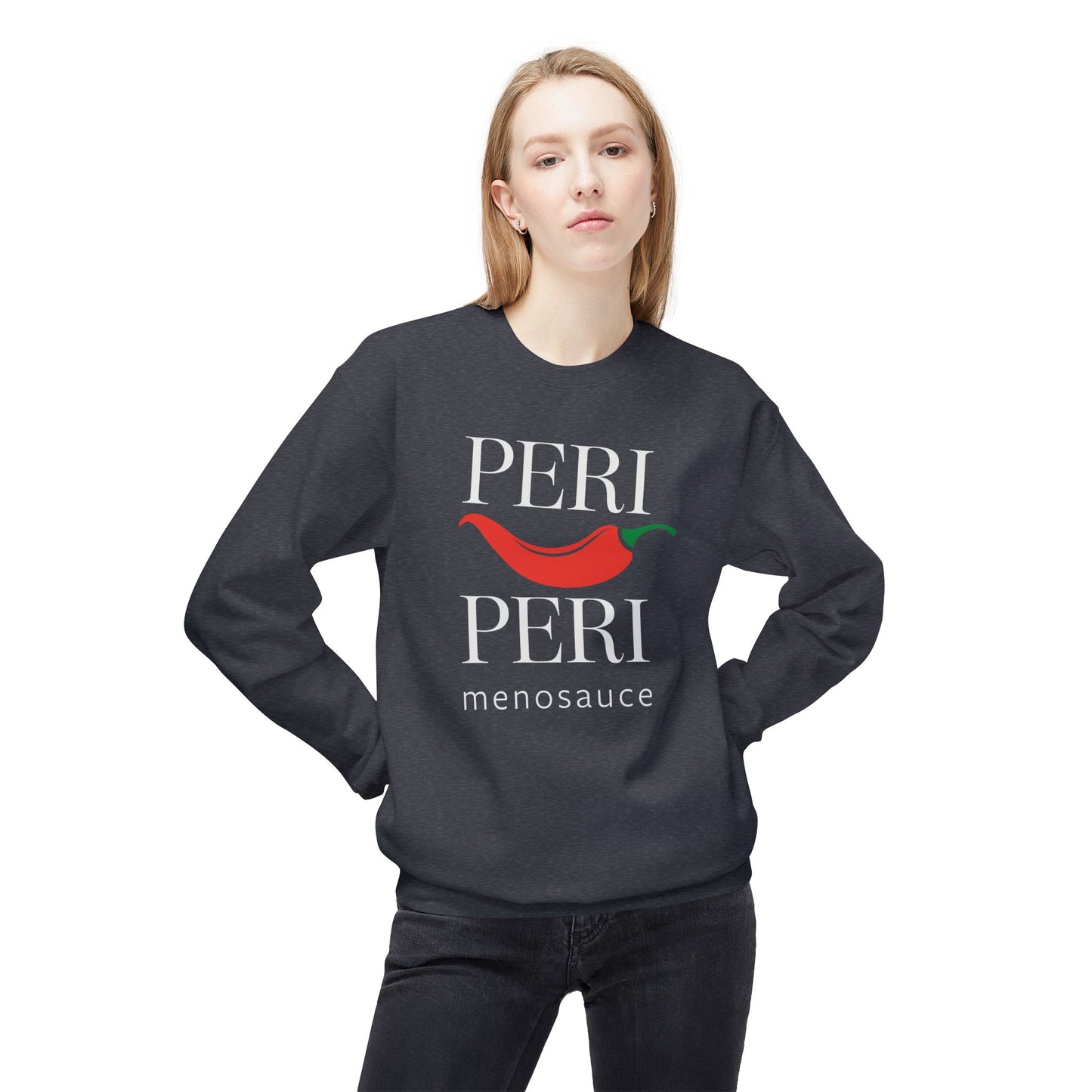 Peri Peri Menosauce Graphic Block Midweight Fleece Sweatshirt