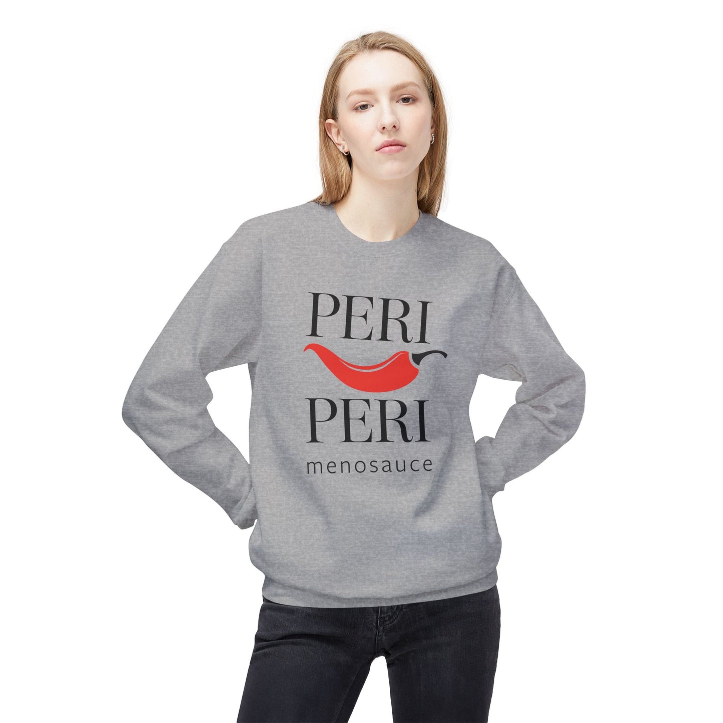 Peri Peri Menosauce Graphic Block Midweight Fleece Sweatshirt
