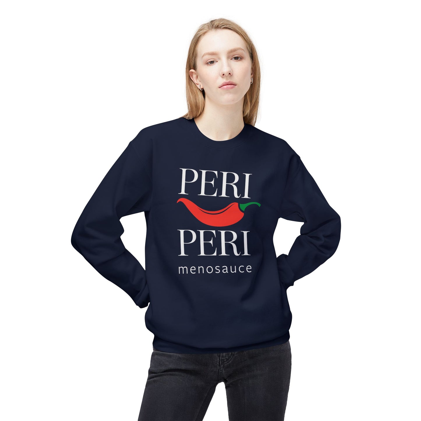 Peri Peri Menosauce Graphic Block Midweight Fleece Sweatshirt